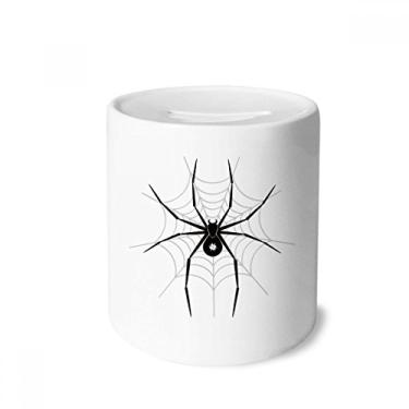 Imagem de DIYthinker Caixa de moedas de cerâmica com estampa de aranha preta com ilustração de insetos, presente de cofrinho