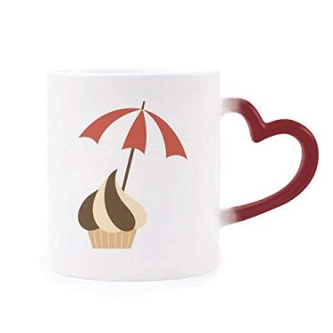 Imagem de Caneca Sunshade chocolate doce sorvete sensível ao calor Caneca vermelha muda de cor