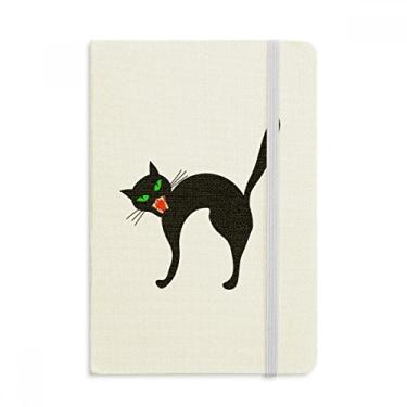 Imagem de Caderno de Dia das Bruxas com estampa de gato preto assustador