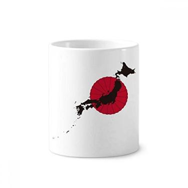 Imagem de Suporte de caneta de escova de dentes com estampa de mapa japonês com emblema de cerâmica
