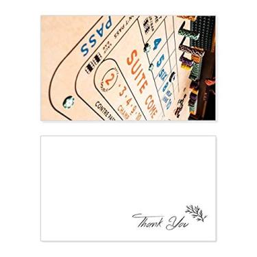 Imagem de Cartão de agradecimento de aniversário com foto do jogo de jogos com fichas para jogos e comemorações de casamento