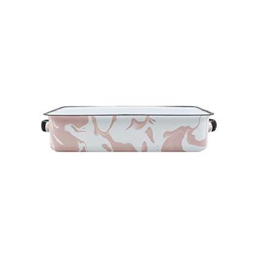 Imagem de Bandeja Multiuso Esmaltada Marmorizada Rosa Claro 800 ml - Ewel