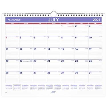 Imagem de Calendário de parede acadêmico 2021-2022, AT-A-GLANCE, mensal, 38 x 30 cm, médio, encadernado com arame, para escola, professor, estudante (AY828)