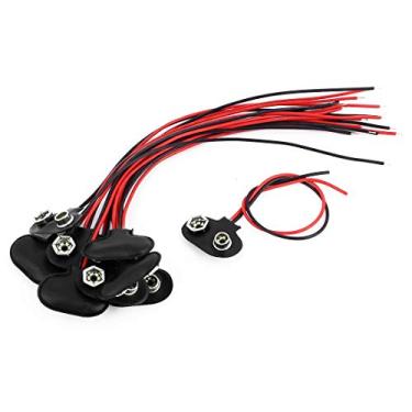 Imagem de Aexit Conector de clipe de bateria de 10 peças de 15 cm tipo T Soft Shell 9V 9 volts