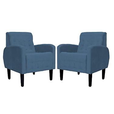 Imagem de Kit 02 Poltronas Luiza Para Escritório Suede Cores - DS Estofados