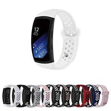 Imagem de Pulseira Silicone Sport para Samsung Gear Fit 2 Pro R360 R365 - Branco - Marca Ltimports