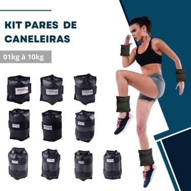 Imagem de Kit Caneleiras 1Kg à 10Kg Ahead Sports Preta