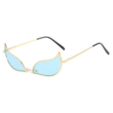 Imagem de Óculos acessórios de uma peça adereços olho de gato óculos de sol de metal feminino masculino rave festa punk óculos, 4, um tamanho