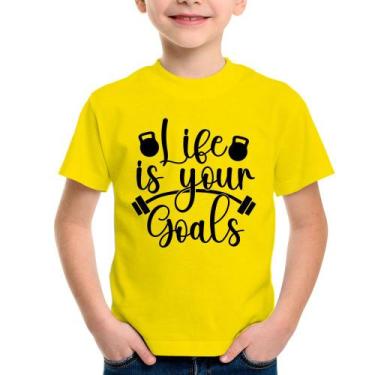 Imagem de Camiseta Infantil Life Is Your Goals - Foca Na Moda