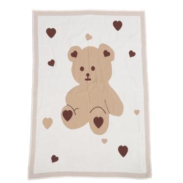 Imagem de Cobertor de bebê, Cobertores de bebê de Pelúcia Macios de Algodão Espessado Respirável Multifuncional Com Padrão de Urso de Desenho Animado, Manta Reversível para Sala de Estar,