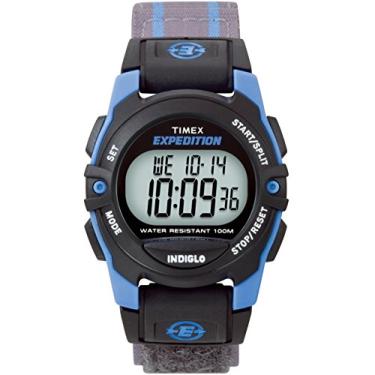 Imagem de Timex Relógio cronômetro digital Expedition cronógrafo de 33 mm, Azul/preto, Standard, Cronógrafo, digital