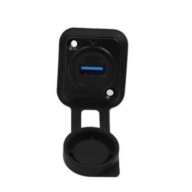 Imagem de HangTon Pacote com 2 conectores USB para soquete de montagem em painel, à prova d'água, extensão de cabo fêmea para fêmea, versão 3.0, passagem de anteparo IP65