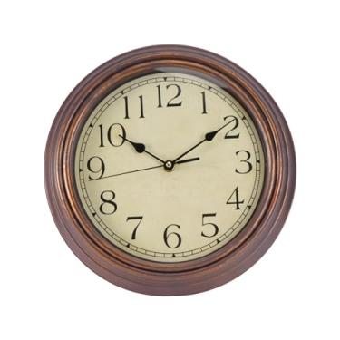 Imagem de ABOOFAN 12 Relógios De Parede Vintage Relógio Redondo Decorativo Silencioso Para Escritório Doméstico Marrom Decorações De Outono Para Relógios De Parede Domésticos Tigela De Manchas
