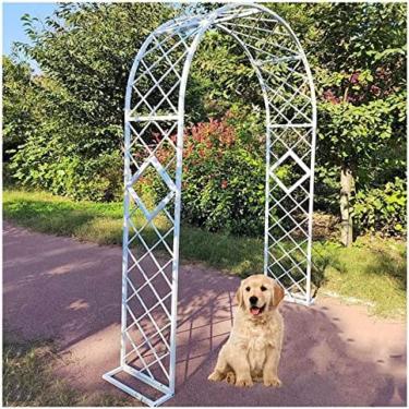 Imagem de Grande arco de jardim de metal para casamento, mandril tubular forte e resistente, treliça de mandril de rosas, para rosas, plantas trepadeiras, suporte para decoração de jardim em arco, bra