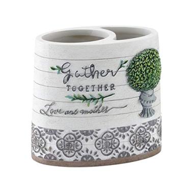 Imagem de Avanti Linens - Suporte de escova de dentes, itens essenciais para banheiro de hóspedes, decoração de casa chique (coleção de casa de fazenda moderna)