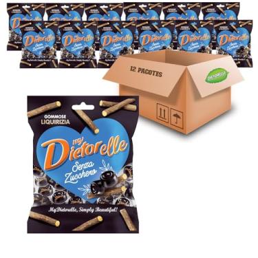 Imagem de Kit c/ 12pc Bala de Goma de Alcaçuz Zero Dietorelle 70g