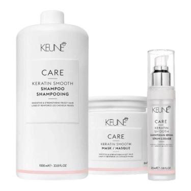 Imagem de Kit Keune Care Keratin Smooth Shampoo 1000ml, Máscara 500ml, Smooth Se