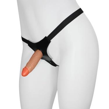 Imagem de Cinta Peniana com Pênis Realístico Tortinho 13,5 x 4cm Bege