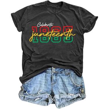 Imagem de Juneteenth Shirts Women: Juneteenth 1865 Camiseta Juneteenth Vibes Black History Shirt Celebrate Freedom Shirt, Preto 3, P
