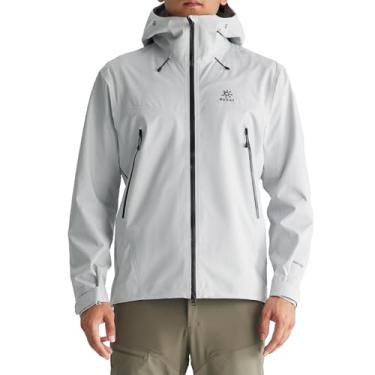 Imagem de KAILAS Jaqueta masculina Bogda Hardshell com capuz impermeável ultraleve 3L FILTER-TEC jaqueta de chuva para caminhadas e viagens, Cinza, G