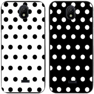 Imagem de 2 peças preto branco bolinhas impressas TPU gel silicone capa de telefone traseira para Nokia todas as séries (Nokia C100)