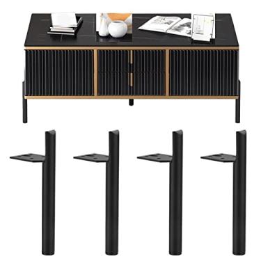 Imagem de Conjunto de 4 pernas de móveis de 12,7 cm, perna de sofá de metal resistente Autuwintor para mesa de café, sofá, cômoda, cômoda de armário, suporte de TV, substituição de pernas de armário com