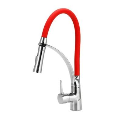 Imagem de Torneira Monocomando Bancada Flexivel Cor Vermelha