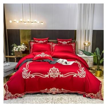 Imagem de Jogo de cama de algodão egípcio, 4 peças, King Queen, capa de edredom e fronha, lençóis de cama (5 king)