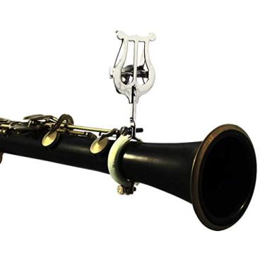 Imagem de Lira de marcha para clarinete - suporte de clipe de grampo de lira de clarinete, lira de partitura de clarinete, suporte de instrumento para banda de marcha para clarinete, lira de clarinete, suporte