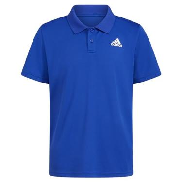 Imagem de adidas Camisa Polo de Malha de Desempenho Ativo para Meninos, Azul royal, GG