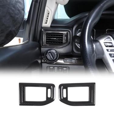 Imagem de Moldura de ventilação lateral compatível com Nissan Titan 2016-2023, tampa de saída de saída de ar do painel ABS, acessórios da moldura da tampa da saída de ar do console central, 2 peças (padrão de