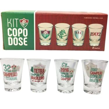 Imagem de Copo Dose Shot 60Ml 4Un Pinga Cachaça Time Fluminense