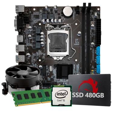 Imagem de Kit Upgrade Intel Core I5 7ª Geração, 16GB RAM, SSD 480GB, Conexões USB/VGA/HDMI/LAN/SOM