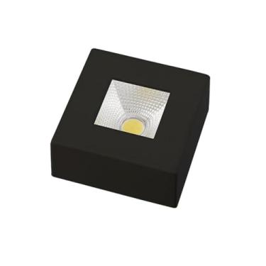 Imagem de SPOT AUTHENTIC LED, 5W, SOBREPOR QUADRADO, EMISSÃO DE LUZ AMARELA 3000K, PRETO FOSCO, BIVOLT, AVANT