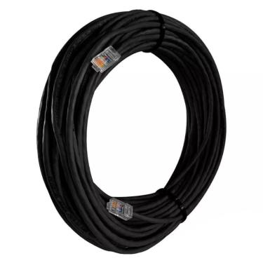 Imagem de Cabo De Rede Cat 5e Mpt Interno E Externo 30 Metros U/utp 4p X 24awg | Preto Com Conectores
