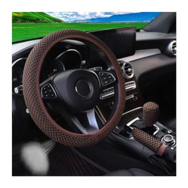 Imagem de Bittwee 3 peças capa de volante de carro de 3 polegadas, capa de apoio de braço, conjunto de capa de câmbio de marcha, protetor de volante automotivo respirável de microfibra, antiderrapante,