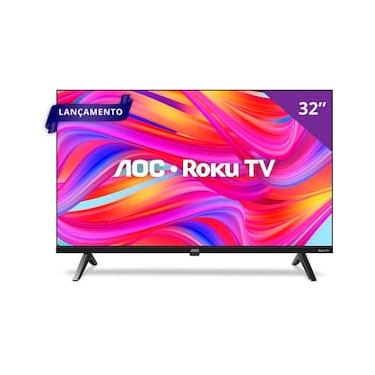 Imagem de Smart TV 32" HD AOC 32S5045/78G com Roku TV, Comando de Voz, HDMI, USB Wi-Fi e Conversor Digital