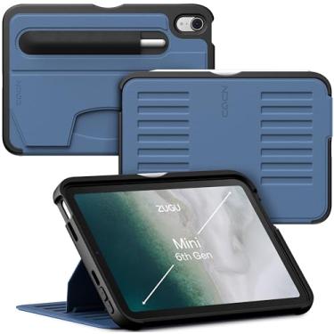 Imagem de Capa protetora Zugu para iPad Mini 7 2024 e iPad Mini 6 2021, fina, bolso para Apple Pencil, contra quedas de 1,5 m, suporte magnético em 7 ângulos, hibernar/ativar (A17 Pro, A2567, A2568, A2569)