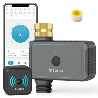 Imagem de Temporizador de mangueira WiFi com entrada de latão, temporizador de água inteligente de 1 zona, temporizador de irrigação com hub WiFi para controle remoto via Wi-Fi de 2,4 GHz, controles de