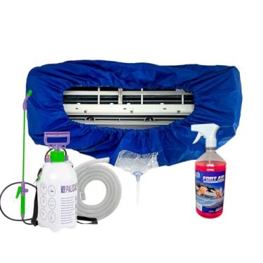 Imagem de Bolsa Coletora Para Limpeza De Ar Condicionado + Bactericida 1 Litro + Pulverizador 5 Litros
