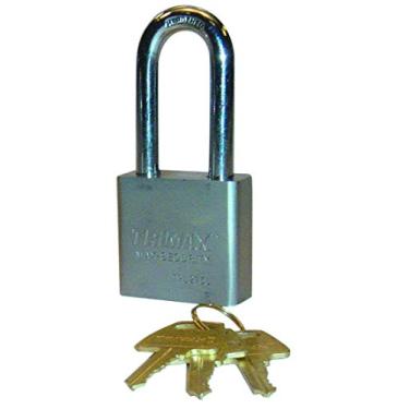 Imagem de Trimax Cadeado quadrado de aço sólido de 50 mm com 5 mm x 10 mm de diâmetro Manilha (rechaveável) TPL275L, embalagem blister