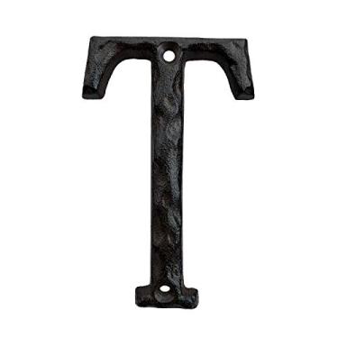 Imagem de House Letter, letra de endereço residencial de ferro fundido de 12 cm de altura, combinando perfeitamente com os números de casa de ferro fundido de 14 cm (T)