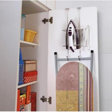 Imagem de Suporte Para Ferro E Tábua D Passar Roupa Encaixe Na Porta N133 Niquel