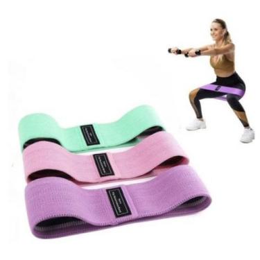 Imagem de Kit 03 Faixas Elásticas Super Bands Para Treino De Resistência Yoga Fi