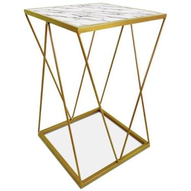 Imagem de Mesa De Canto Alta Modelo Industrial Wire Lateral Decoração Para Sala 