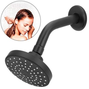 Imagem de Chuveiro Ducha Rendondo Banheiro Swanton Aquecedor Solar Gás, Preto