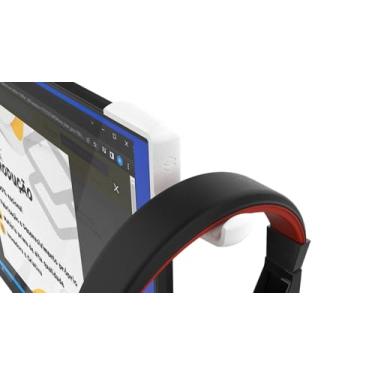 Imagem de Suporte Fone Headphone Headset Canto De Tela Tv Monitor (Branco)