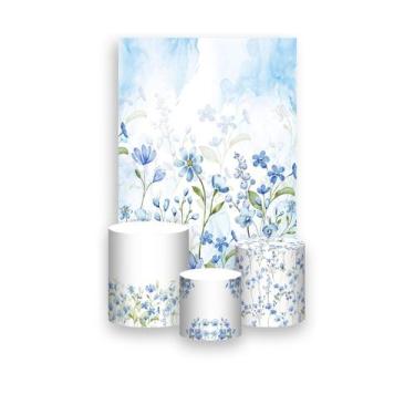 Imagem de Painel De Festa Vertical 1,50 x 2,20 + Trio De Capas Cilindro - Jardim