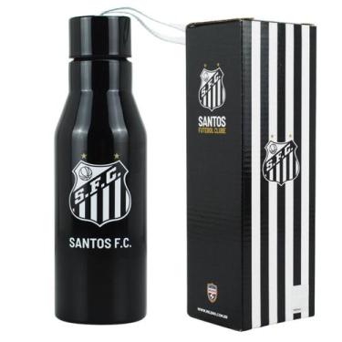Imagem de Garrafa Inox Tampa Rosqueável Cordão Santos Peixe 600ml - Mileno