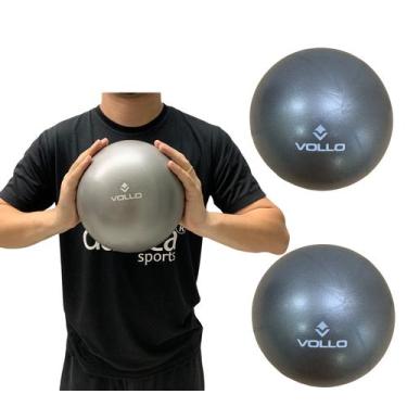 Imagem de Kit 2 Mini Bolas de Exercícios Overball 25cm VP1082 Vollo Sports Cinza